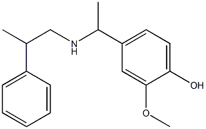 2-methoxy-4-{1-[(2-phenylpropyl)amino]ethyl}phenol Struktur