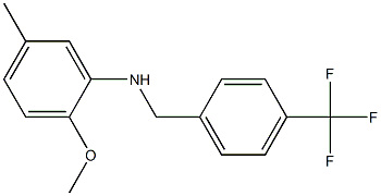 2-methoxy-5-methyl-N-{[4-(trifluoromethyl)phenyl]methyl}aniline Struktur