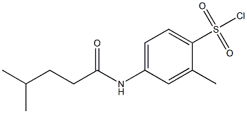 2-methyl-4-(4-methylpentanamido)benzene-1-sulfonyl chloride Struktur