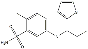 2-methyl-5-{[1-(thiophen-2-yl)propyl]amino}benzene-1-sulfonamide Struktur