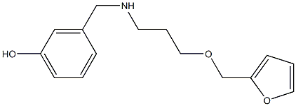 3-({[3-(furan-2-ylmethoxy)propyl]amino}methyl)phenol Struktur