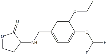 3-({[4-(difluoromethoxy)-3-ethoxyphenyl]methyl}amino)oxolan-2-one Struktur