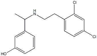 3-(1-{[2-(2,4-dichlorophenyl)ethyl]amino}ethyl)phenol Struktur