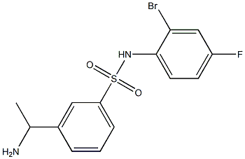 3-(1-aminoethyl)-N-(2-bromo-4-fluorophenyl)benzene-1-sulfonamide Struktur