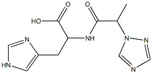 3-(1H-imidazol-4-yl)-2-[2-(1H-1,2,4-triazol-1-yl)propanamido]propanoic acid Struktur