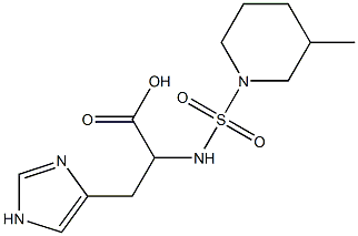 3-(1H-imidazol-4-yl)-2-{[(3-methylpiperidine-1-)sulfonyl]amino}propanoic acid Struktur