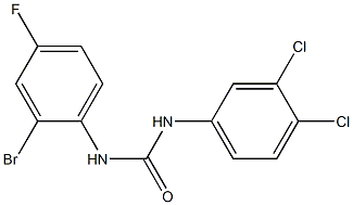 3-(2-bromo-4-fluorophenyl)-1-(3,4-dichlorophenyl)urea Struktur