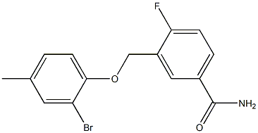 3-(2-bromo-4-methylphenoxymethyl)-4-fluorobenzamide Struktur