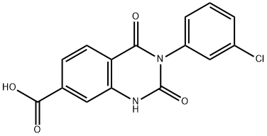 3-(3-chlorophenyl)-2,4-dioxo-1,2,3,4-tetrahydroquinazoline-7-carboxylic acid Struktur