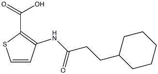 3-(3-cyclohexylpropanamido)thiophene-2-carboxylic acid Struktur