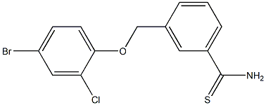 3-(4-bromo-2-chlorophenoxymethyl)benzene-1-carbothioamide Struktur