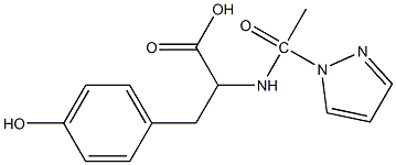 3-(4-hydroxyphenyl)-2-[1-(1H-pyrazol-1-yl)acetamido]propanoic acid Struktur