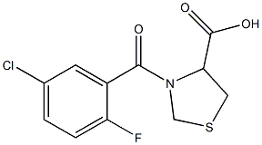 3-(5-chloro-2-fluorobenzoyl)-1,3-thiazolidine-4-carboxylic acid Struktur