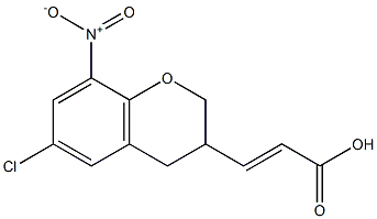 3-(6-chloro-8-nitro-3,4-dihydro-2H-chromen-3-yl)acrylic acid Struktur