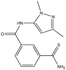 3-(aminocarbonothioyl)-N-(1,3-dimethyl-1H-pyrazol-5-yl)benzamide Struktur