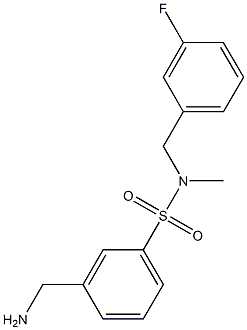 3-(aminomethyl)-N-[(3-fluorophenyl)methyl]-N-methylbenzene-1-sulfonamide Struktur