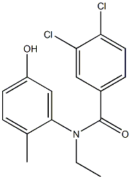 3,4-dichloro-N-ethyl-N-(5-hydroxy-2-methylphenyl)benzamide Struktur