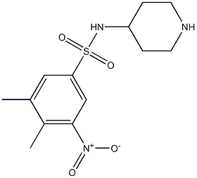 3,4-dimethyl-5-nitro-N-(piperidin-4-yl)benzene-1-sulfonamide Struktur