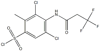 3,5-dichloro-2-methyl-4-(3,3,3-trifluoropropanamido)benzene-1-sulfonyl chloride Struktur