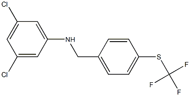 3,5-dichloro-N-({4-[(trifluoromethyl)sulfanyl]phenyl}methyl)aniline Struktur