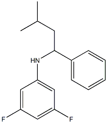 3,5-difluoro-N-(3-methyl-1-phenylbutyl)aniline Struktur