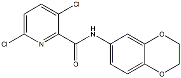 3,6-dichloro-N-(2,3-dihydro-1,4-benzodioxin-6-yl)pyridine-2-carboxamide Struktur