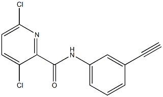 3,6-dichloro-N-(3-ethynylphenyl)pyridine-2-carboxamide Struktur