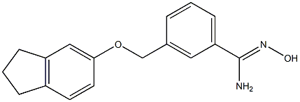 3-[(2,3-dihydro-1H-inden-5-yloxy)methyl]-N'-hydroxybenzene-1-carboximidamide Struktur