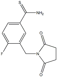 3-[(2,5-dioxopyrrolidin-1-yl)methyl]-4-fluorobenzenecarbothioamide Struktur