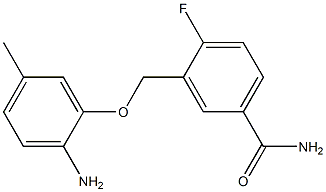 3-[(2-amino-5-methylphenoxy)methyl]-4-fluorobenzamide Struktur