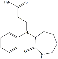 3-[(2-oxoazepan-3-yl)(phenyl)amino]propanethioamide Struktur