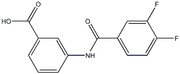 3-[(3,4-difluorobenzene)amido]benzoic acid Struktur