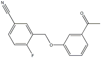 3-[(3-acetylphenoxy)methyl]-4-fluorobenzonitrile Struktur