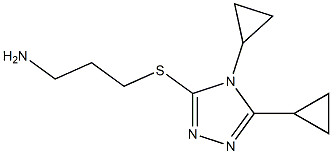 3-[(3-aminopropyl)sulfanyl]-4,5-dicyclopropyl-4H-1,2,4-triazole Struktur