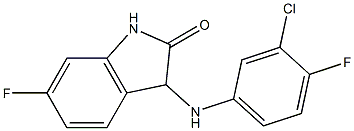 3-[(3-chloro-4-fluorophenyl)amino]-6-fluoro-2,3-dihydro-1H-indol-2-one Struktur