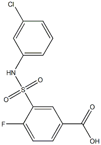 3-[(3-chlorophenyl)sulfamoyl]-4-fluorobenzoic acid Struktur