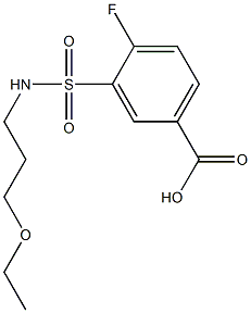 3-[(3-ethoxypropyl)sulfamoyl]-4-fluorobenzoic acid Struktur