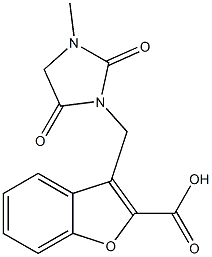 3-[(3-methyl-2,5-dioxoimidazolidin-1-yl)methyl]-1-benzofuran-2-carboxylic acid Struktur