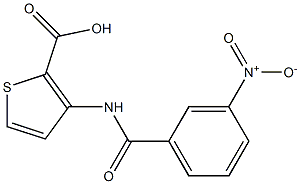 3-[(3-nitrobenzoyl)amino]thiophene-2-carboxylic acid Struktur