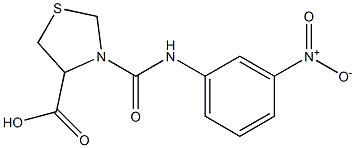 3-[(3-nitrophenyl)carbamoyl]-1,3-thiazolidine-4-carboxylic acid Struktur