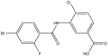 3-[(4-bromo-2-fluorobenzene)amido]-4-chlorobenzoic acid Struktur