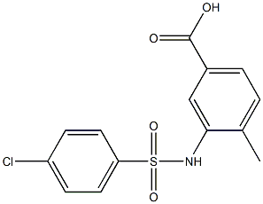 3-[(4-chlorobenzene)sulfonamido]-4-methylbenzoic acid Struktur