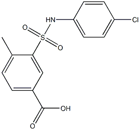 3-[(4-chlorophenyl)sulfamoyl]-4-methylbenzoic acid Struktur