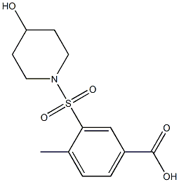 3-[(4-hydroxypiperidine-1-)sulfonyl]-4-methylbenzoic acid Struktur