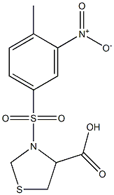 3-[(4-methyl-3-nitrobenzene)sulfonyl]-1,3-thiazolidine-4-carboxylic acid Struktur