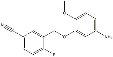 3-[(5-amino-2-methoxyphenoxy)methyl]-4-fluorobenzonitrile Struktur