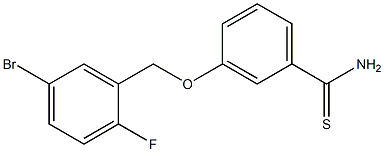 3-[(5-bromo-2-fluorobenzyl)oxy]benzenecarbothioamide Struktur