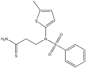 3-[(5-methylthiophene-2-)(phenyl)sulfonamido]propanethioamide Struktur