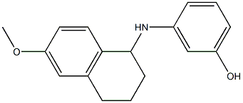 3-[(6-methoxy-1,2,3,4-tetrahydronaphthalen-1-yl)amino]phenol Struktur