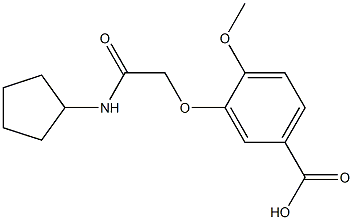 3-[(cyclopentylcarbamoyl)methoxy]-4-methoxybenzoic acid Struktur